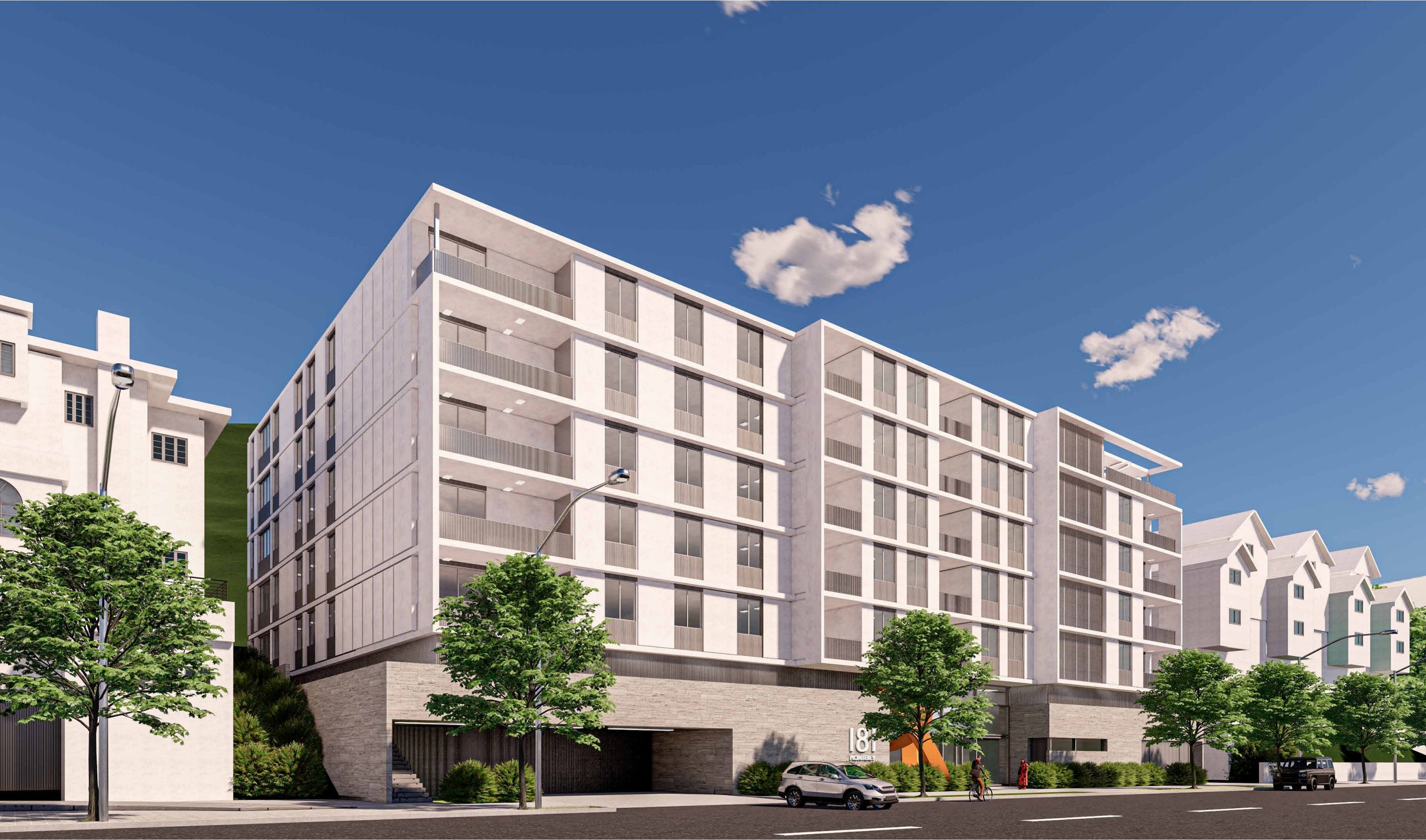 Architect's rendering — Monterey Road streetscape view